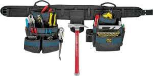 CLC Tool Works Series 2605 Tool Belt, 29 to 46 in Waist, Ballistic Poly Fabric, 20-Pocket, 4-pc.