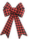 Hometown Holidays 44513 Buffalo Plaid Bow, Small, Cloth, Plastic, Red