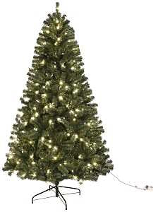 Hometown Holidays 61991 Sheared Tree, 9 ft H, Noble Fir Family, 120 W, LED Bulb, Clear Light