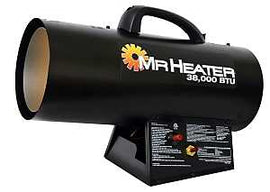 Mr. Heater F271350 Forced Air Gas Heater, 20 lb Fuel Tank, Propane, 38000 Btu, 950 sq-ft Heating Area